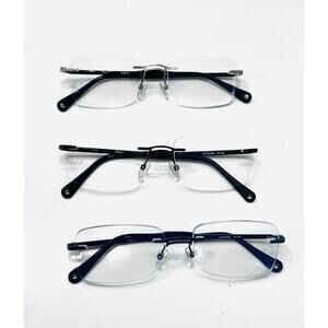 YOJI SAMUS RX BLACK BLUE SILVER EYEGLASSES SUNGLASSES FRAME 55-18-145 LOT OF 3